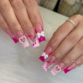 Butterfly Design Long Coffin Press-On Nails-5