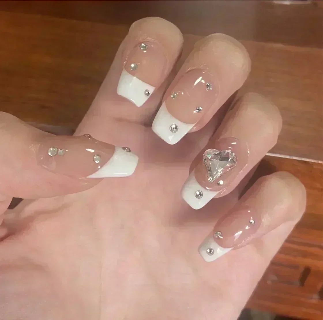 Butterfly Design Long Coffin Press-On Nails