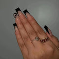 Glamorous Rhinestone-Studded Press-On Nails-5
