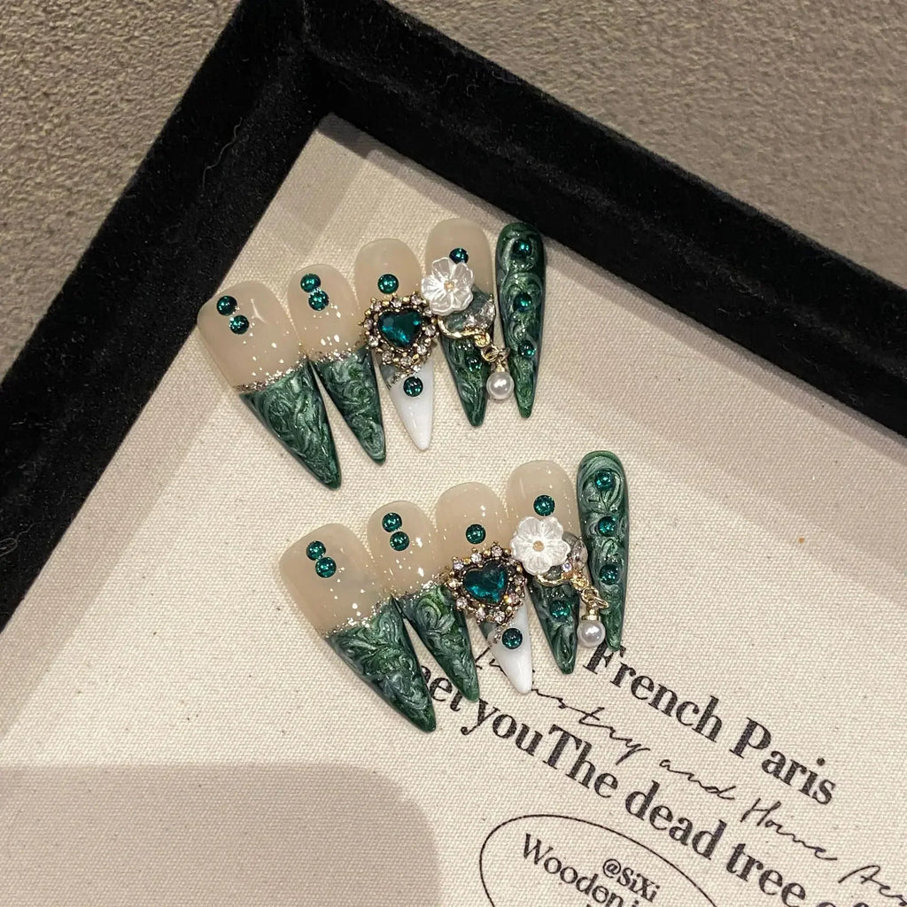 Long Almond Press on Nails