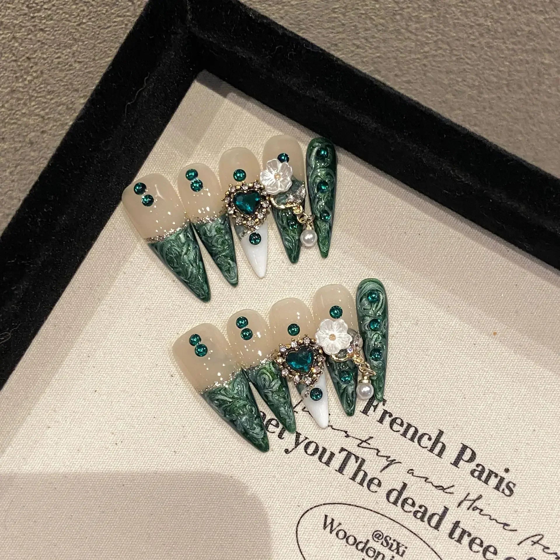 Long Almond Press on Nails