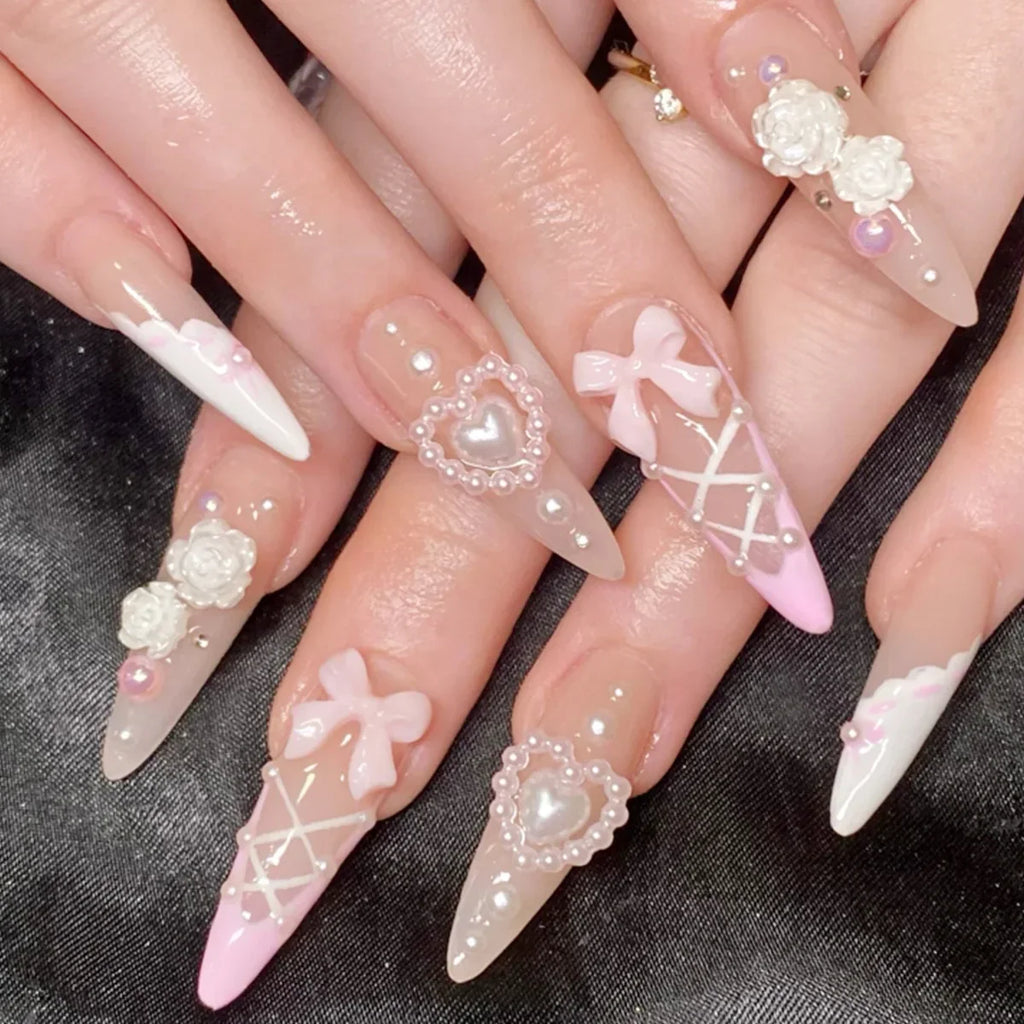 Stylish Almond Ballerina Press-On Nails