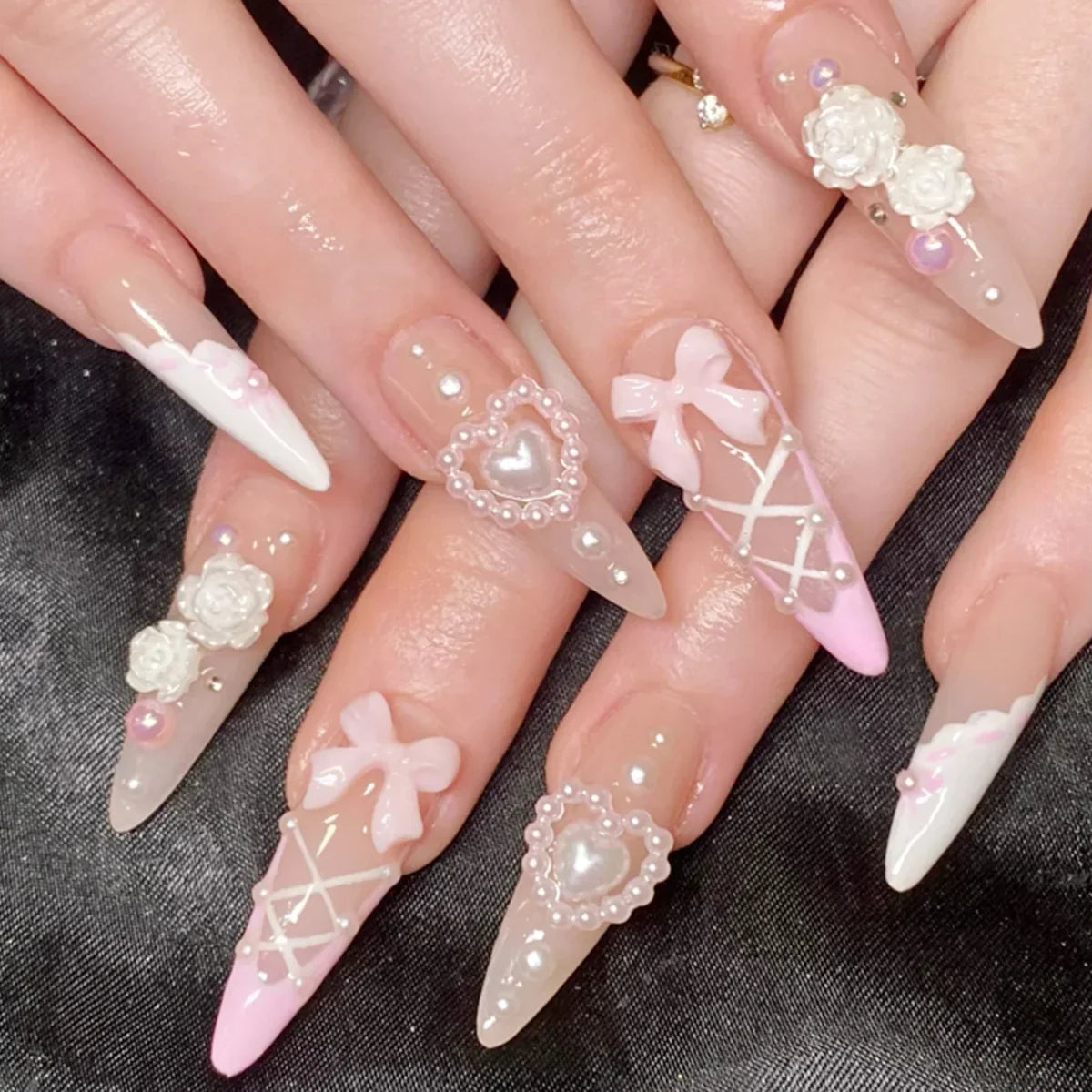 Stylish Almond Ballerina Press-On Nails