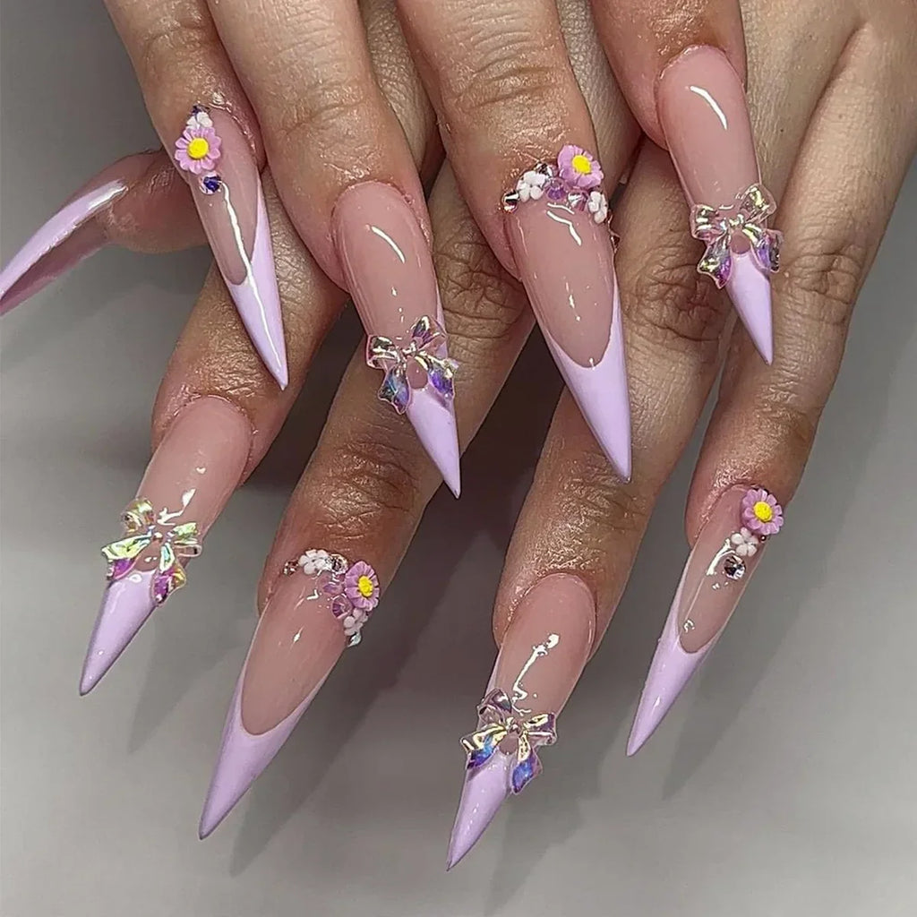 Stylish Almond Ballerina Press-On Nails