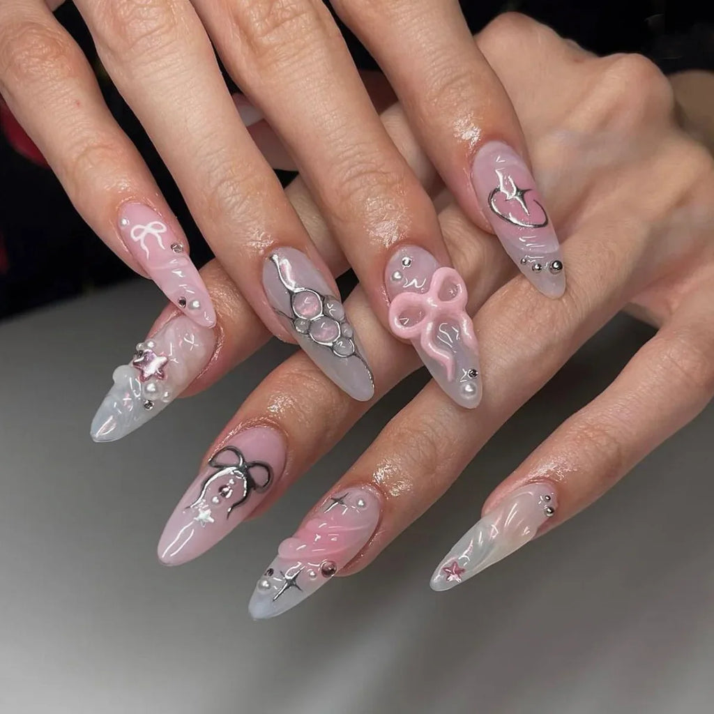 Stylish Almond Ballerina Press-On Nails